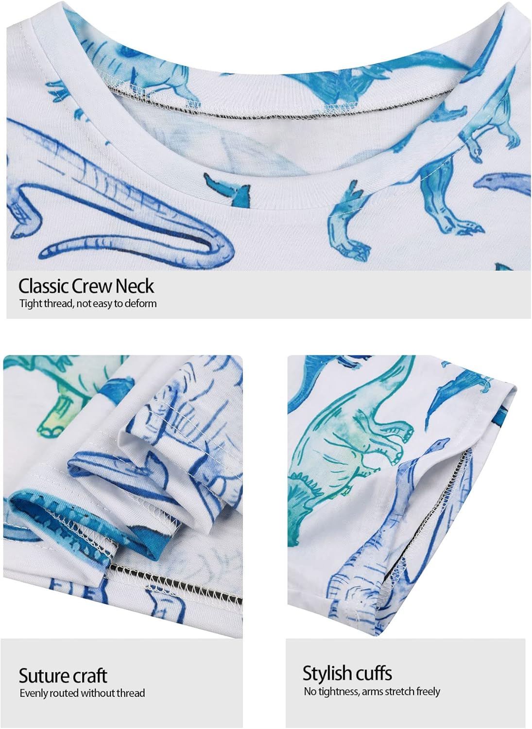 RMCMS Women's Loose Fit Dinosaur Graphic T Shirt Short Sleeve Crewneck Tee Summer Casual Top - Image 4