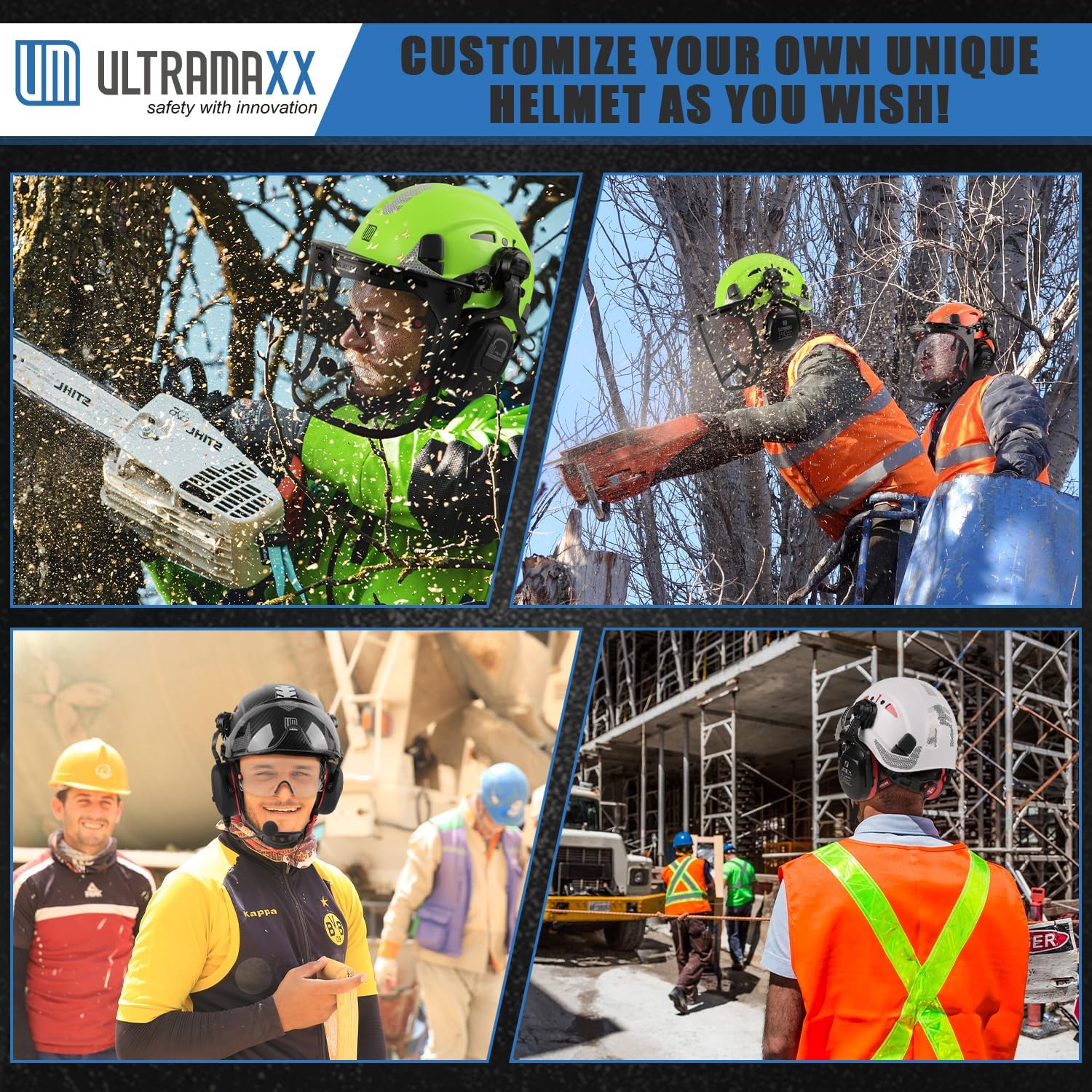 Safety Helmet with Built-in Visor Ear Muffs Kits, Hard Hat with Vented Design, ANSI Z89.1 Certified, Ideal for Industrial and Construction - Image 7