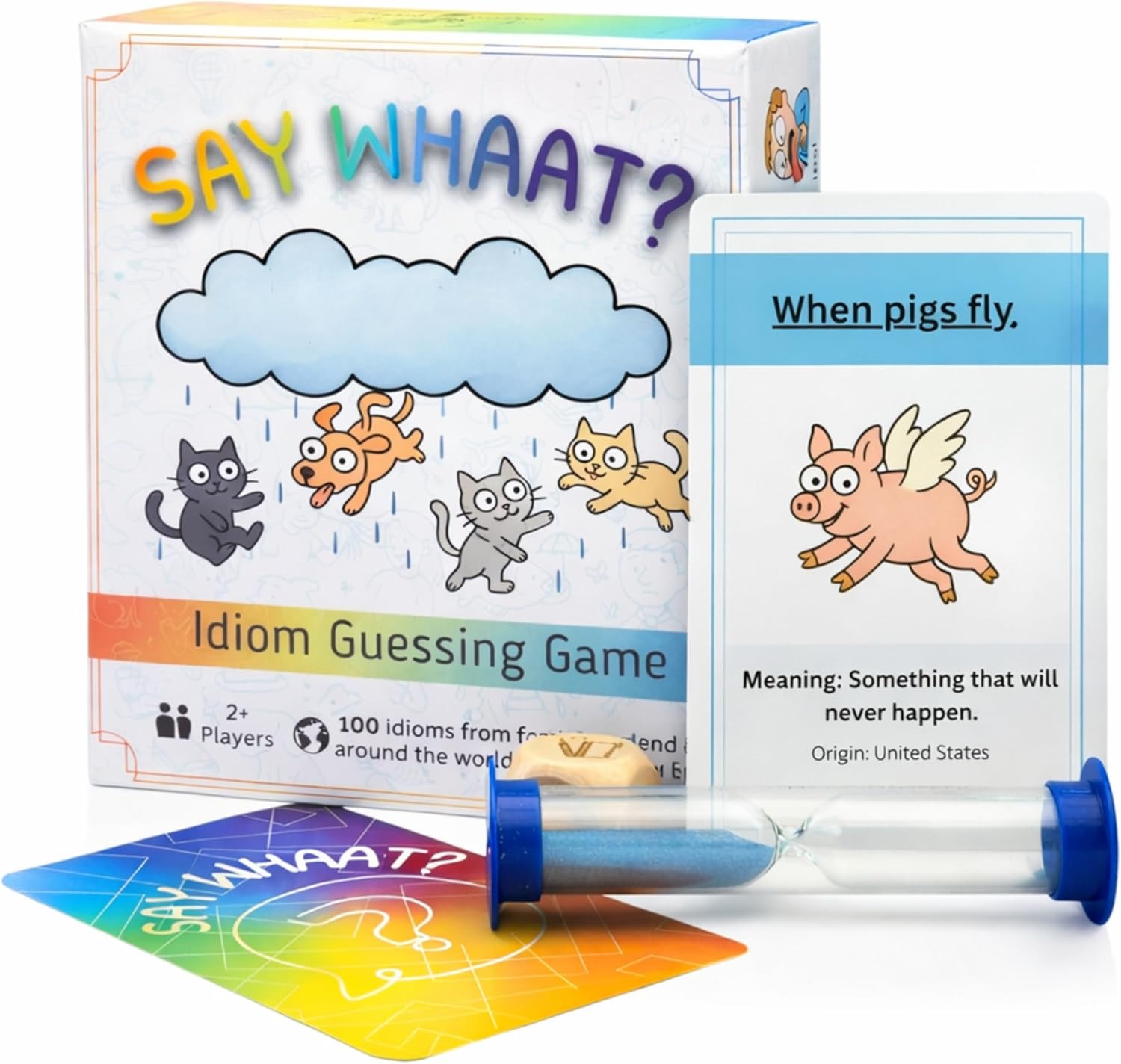 Mellow Minds Say What Idiom Guessing Card Game Fun Party Game for Families Kids and Adults Charades Drawing and Word Guessing Game 100 Cards with Global Idioms Educational Vocabulary Game