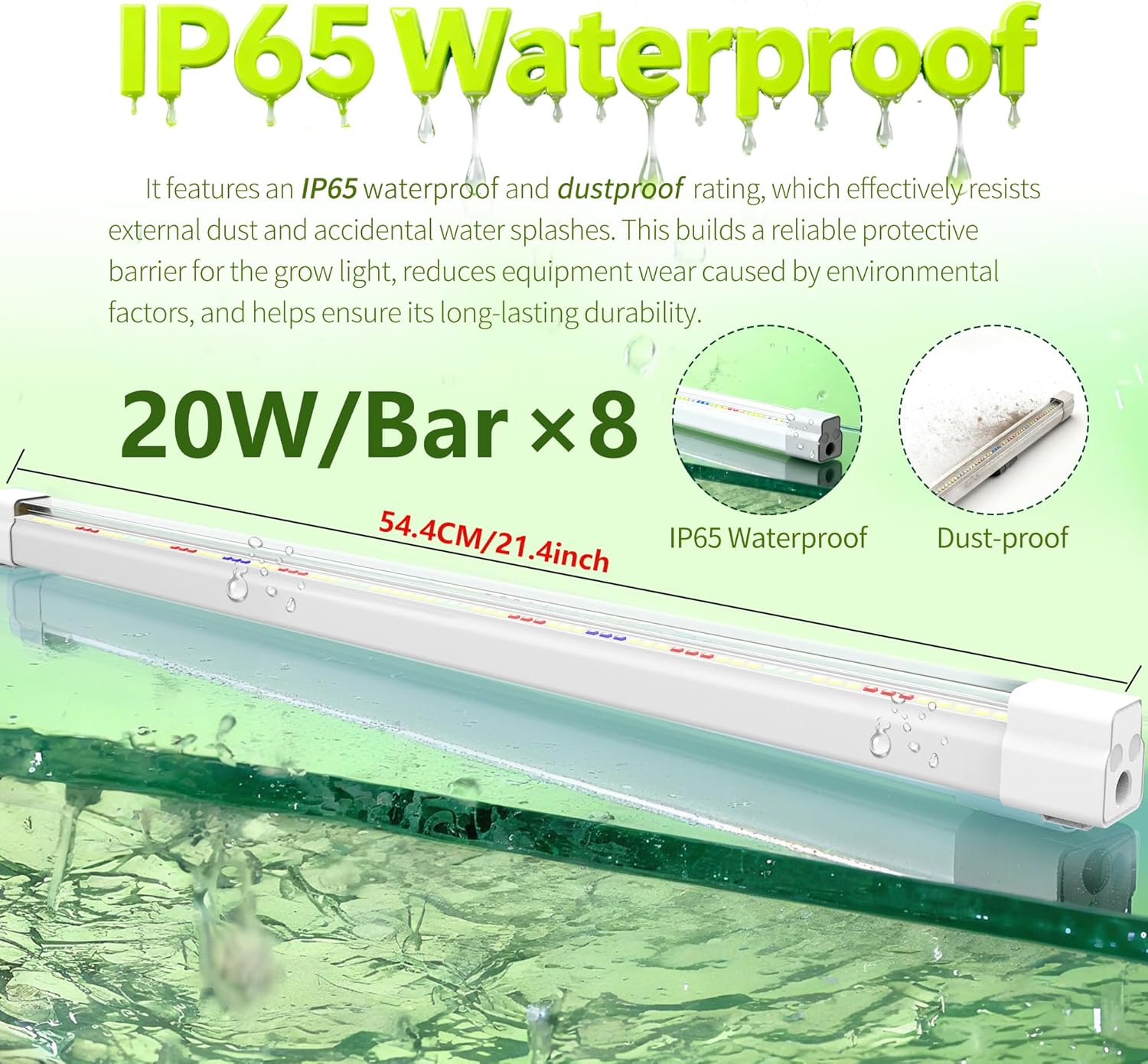 FARMLITE Grow Lights for Indoor Plants Full Spectrum Grow Light Strips for Indoor Plants Grow Lamp Led Seeding Grow Light (8 Pack)