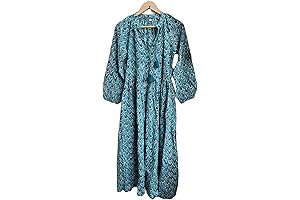 Block Printed Long Maxi Dress, A Twist on Indian Fashion