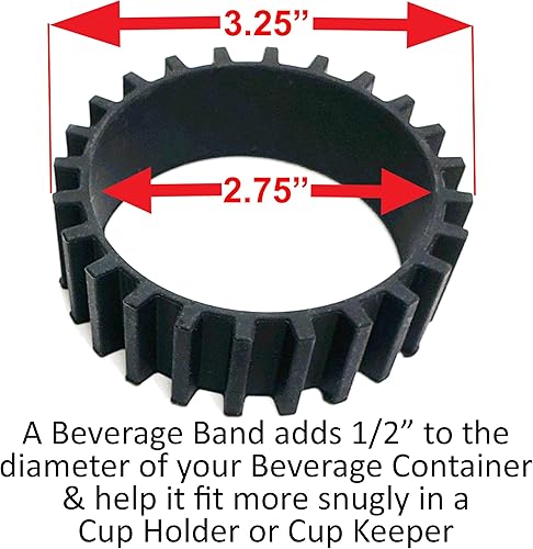 Miniatura 4 de Gadjit Beverage Bands - Adaptador para portavasos de automóvil, evita que las bebidas sobre la marcha se tambaleen en tu portavasos (paquete de 2)