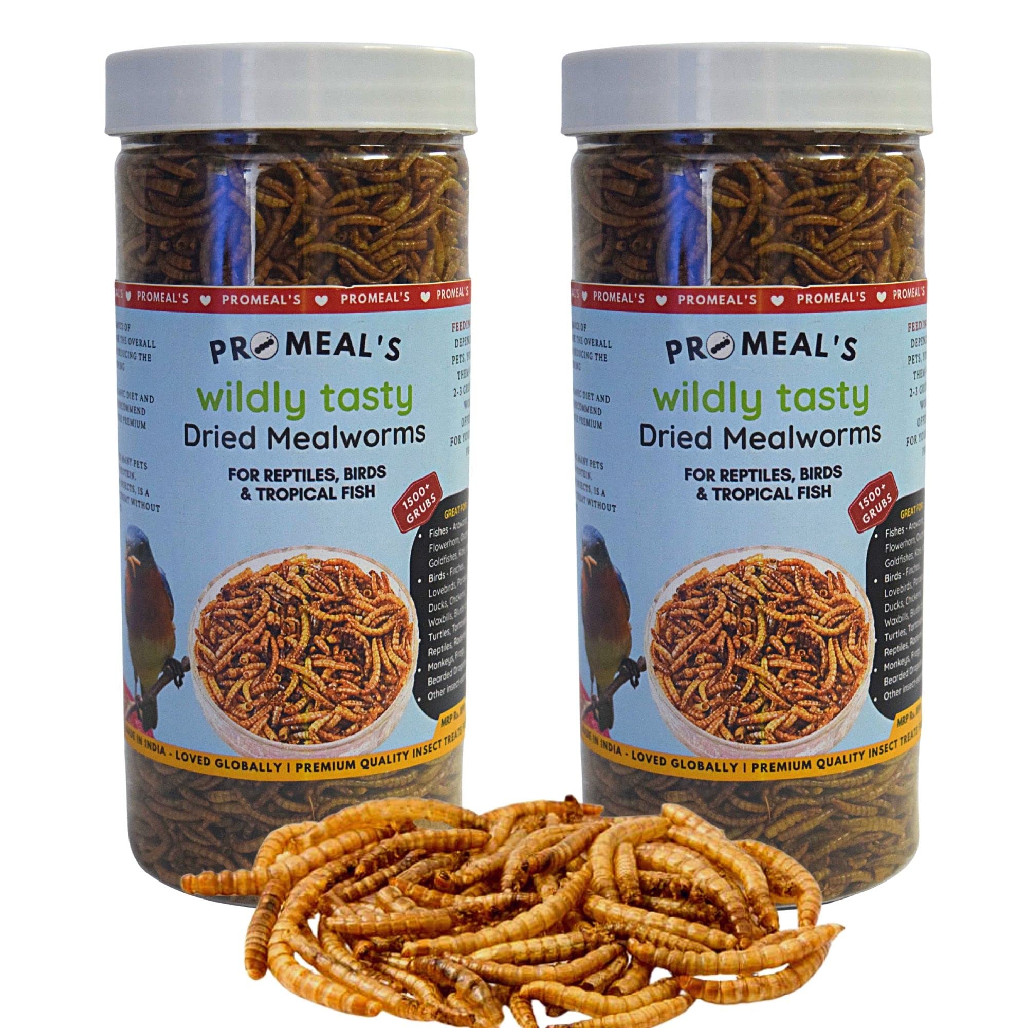 Pro-Meal Dried Mealworms - High Protien Treat Food For Aquarium Fishes Like Arowana, Flowerhorn And Birds, Reptiles, Monkeys And Other Pets (500Gm),All Life Stages, 1 Count (B09G1FYW2J) Amazon Price History, Amazon Price Tracker