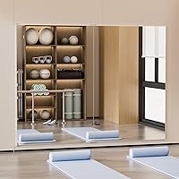Brisafe 2-Pack 71x47" Shatterproof Nano Full Length Wall Mirrors for Home Gym, Dance Studio, Yoga - Ultra Lightweight & Clear