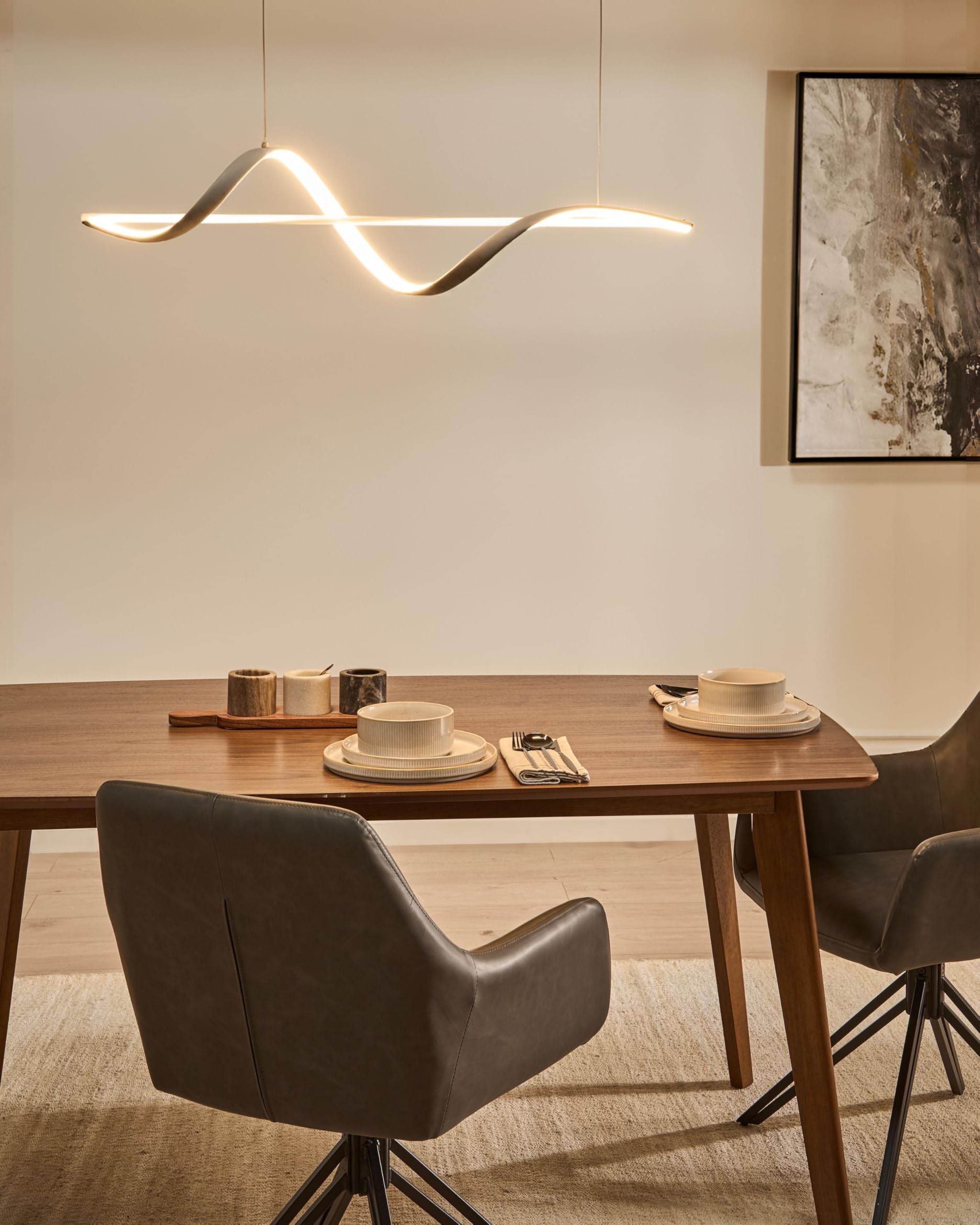 Lampa wisząca LED nowoczesna geometryczna dekoracyjna biała Khutti