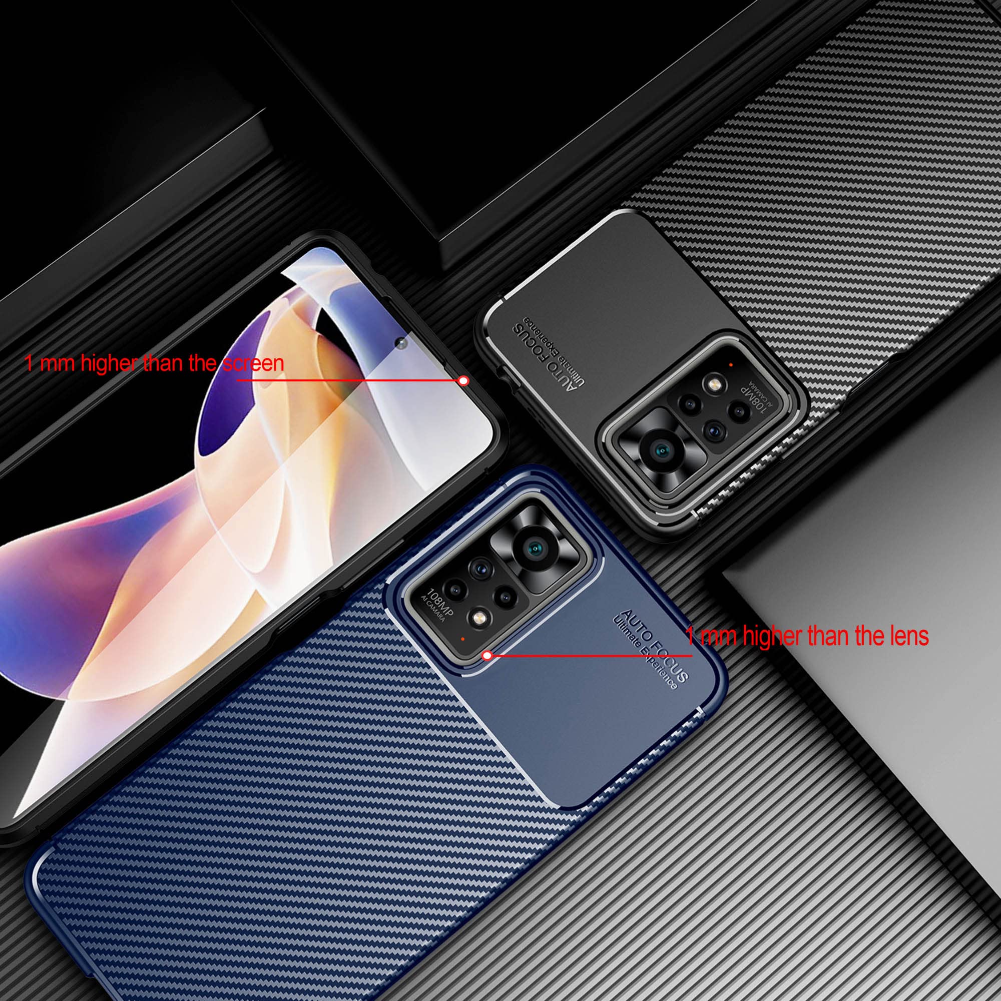 Cover Per Xiaomi Redmi Note 11S / Note 11 4G – Custodia TPU E PC Antiurto Con Anello 360° E Supporto Magnetico, Nero - 3