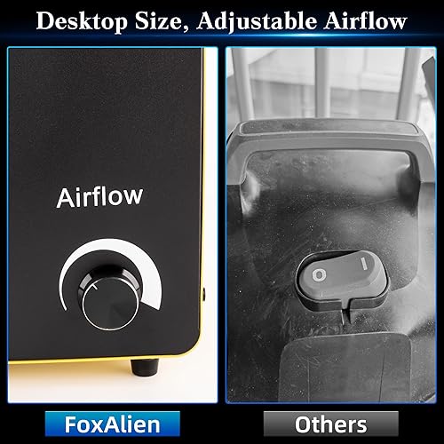 Miniatura 6 de FoxAlien Colector de polvo de escritorio de 800 W HFS-800 con separador de polvo ciclón para corte CNC carpintería, sistema de filtración de aire