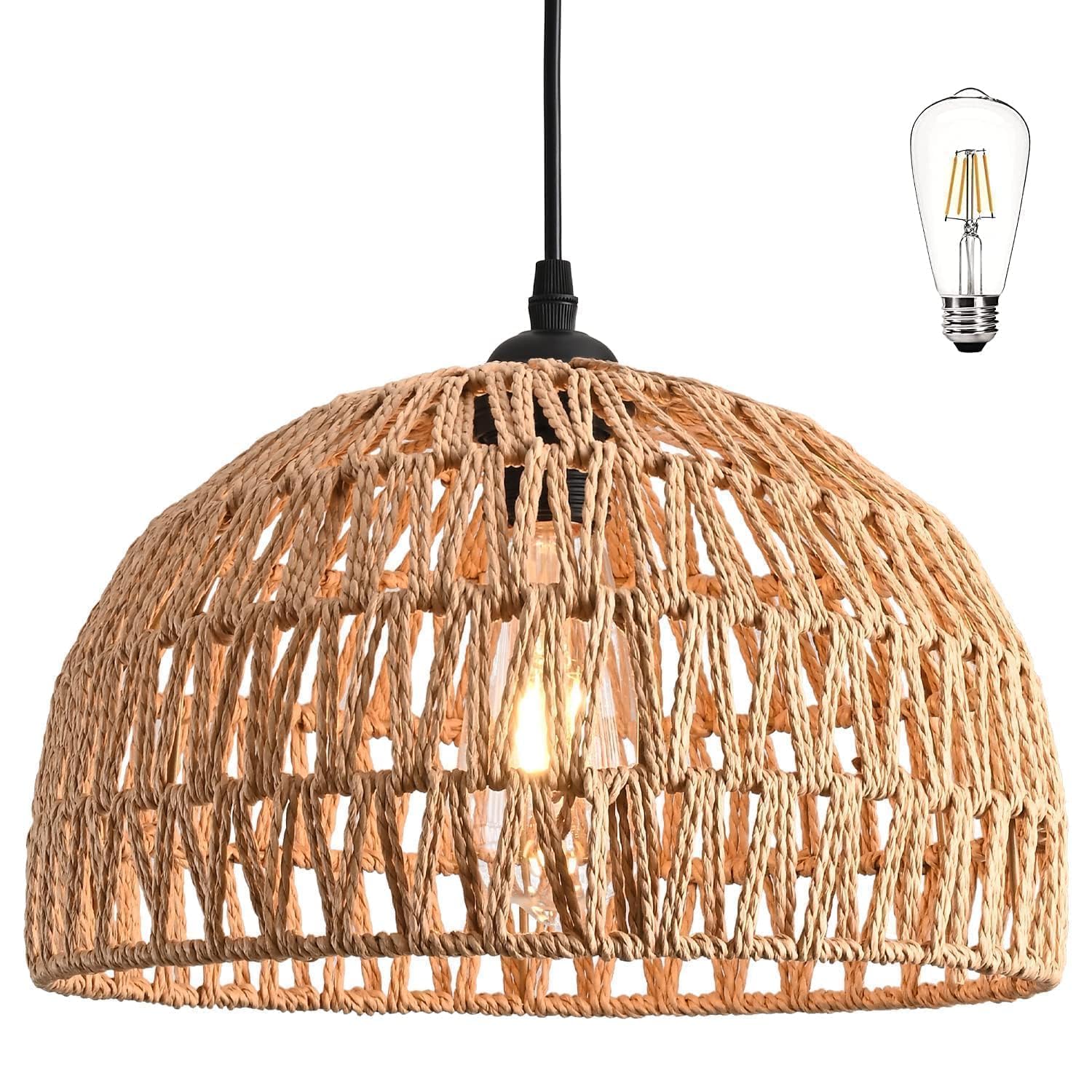 Hemp Woven Pendant Light Fixture