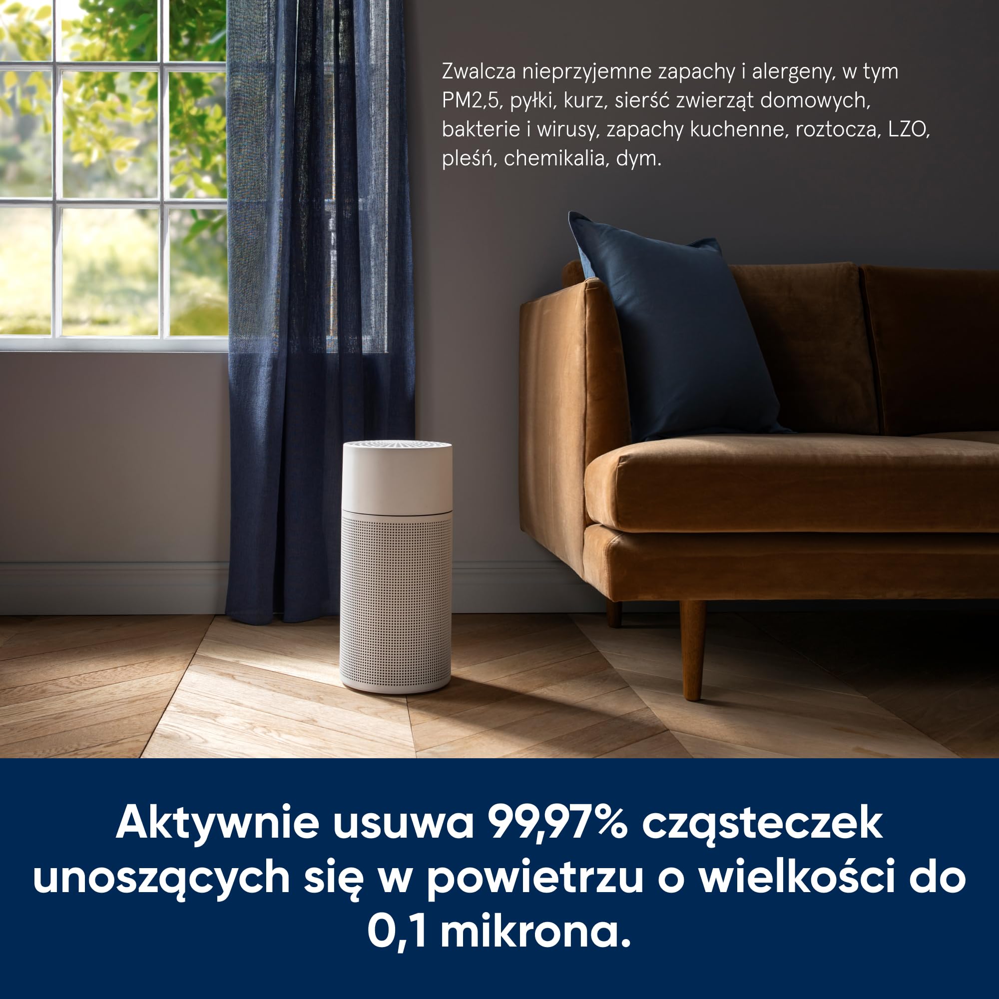 BLUEAIR Blue Pure Joy S HEPA Oczyszczacz Powietrza, Cichy dla Powierzchni do 43m², Skuteczny Przeciw Bakteriom, Alergenom, Wirusom i Sierści Zwierząt, Biały