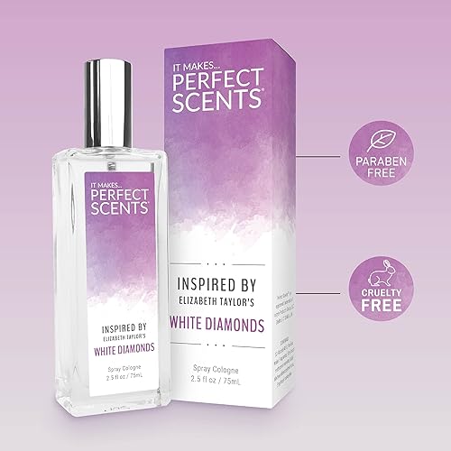 Miniatura 4 de Perfect Scents Fragancias inspiradas en Elizabeth Taylor's White Diamonds Eau de Toilette para mujer, sin parabenos, nunca probado en animales, 2.5