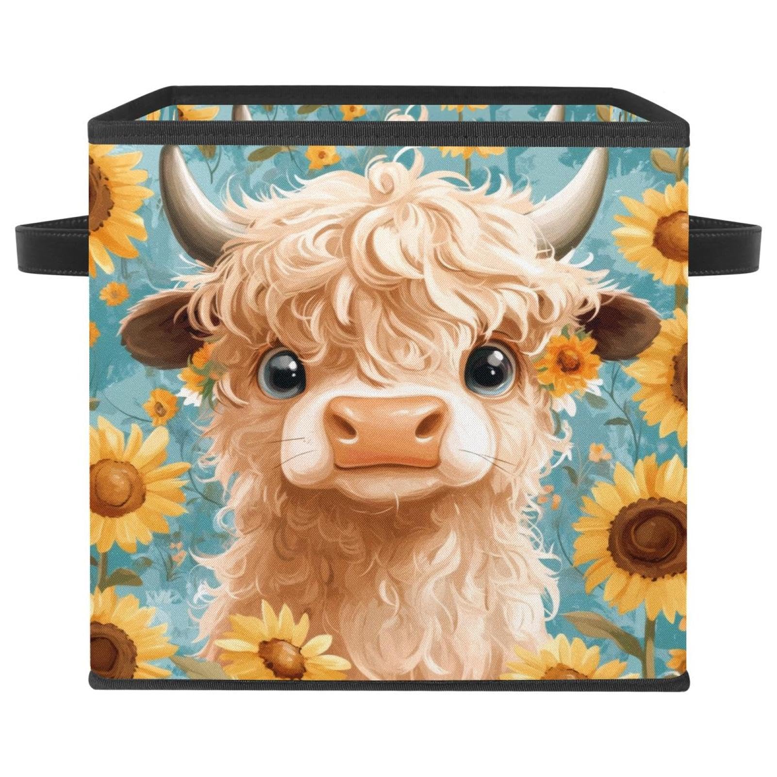 Cube de rangement en tissu pliable Highland double poignées pour placard ordonné