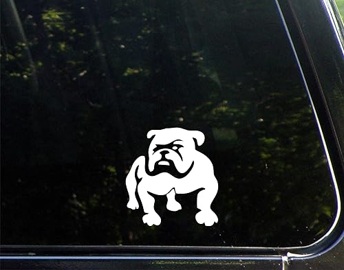 Calcomanía de vinilo con dibujo de Bulldog de 4 x 4 pulgadas para vidrios, autos, camionetas, computadoras portátiles, etc.