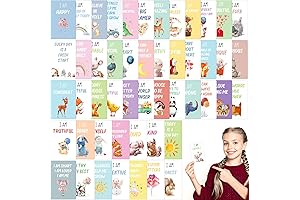 50 Positive Affirmation Cards for Kids with Motivational Affirmation Words of Mindfulness...