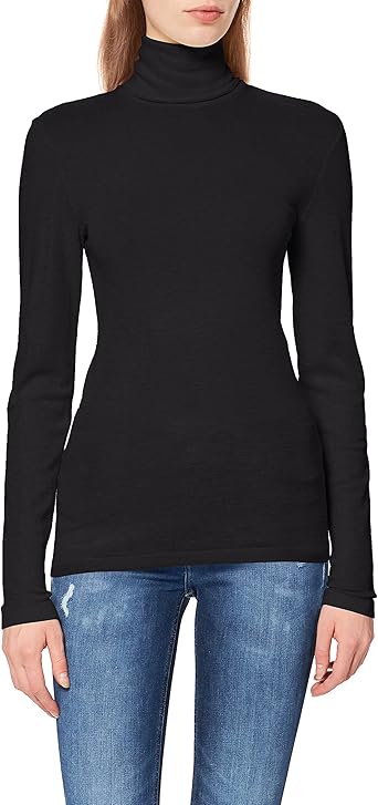 black silk turtleneck blouse