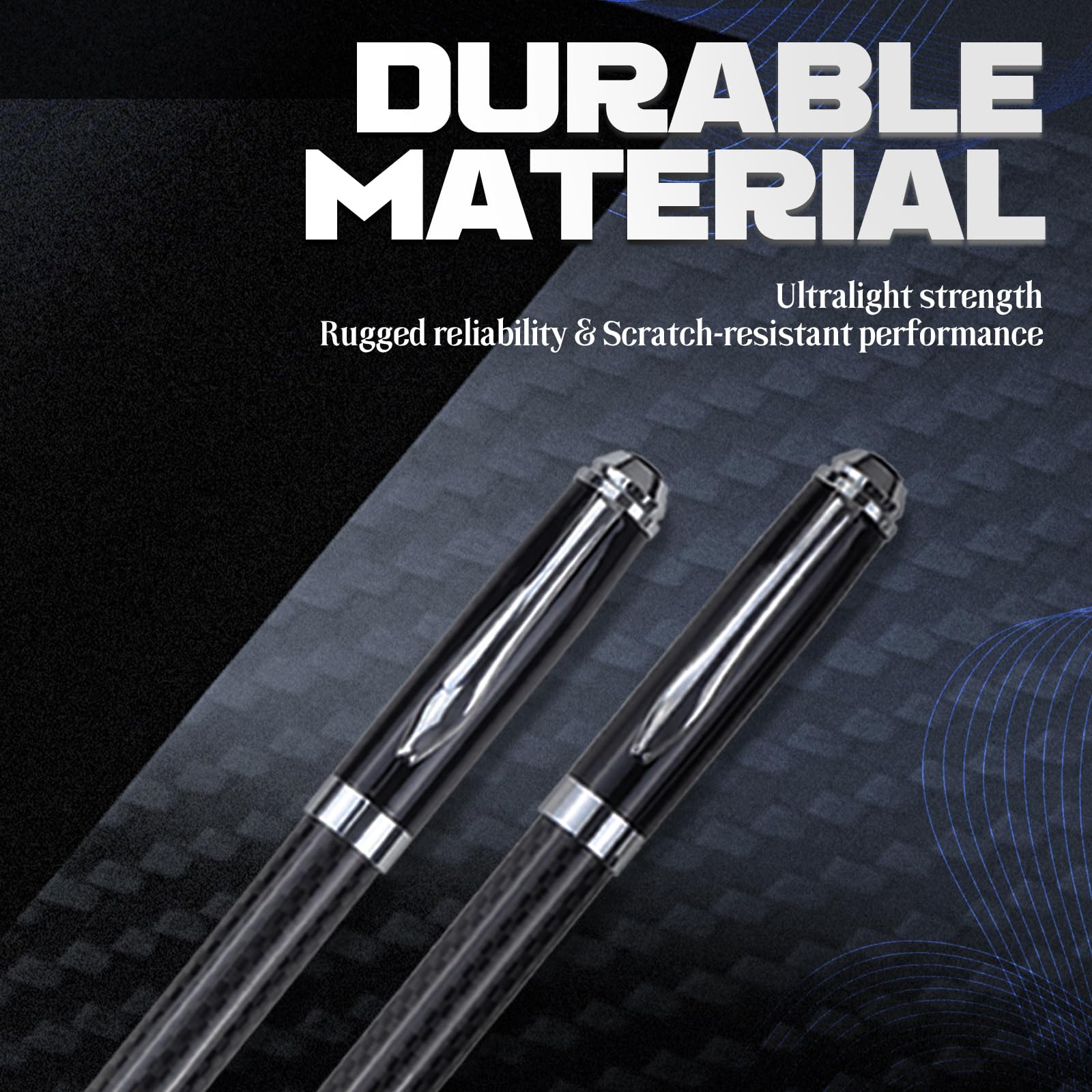 YUNCHUN 2PCS Ballpoint Pen Pencil, Multi-Function Medium Point Boligrafos, Dual-ended Black Ink Pen For School With Gift Box, Office Work Pens For Meeting Recording, Handwritten Drafts, White Black