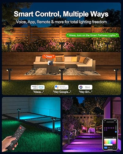 Miniatura 4 de Lumary RGBAICW Smart Pathway Light Pro 700LM, luces de paisaje que cambian de color con 8 focos ajustables de 355 IP65 impermeable, iluminación de