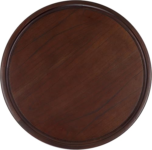 Miniatura 4 de Safavieh Home Devin Mesa de centro redonda con pedestal de roble oscuro Roble oscuro,Negro -,Negro con blanco lavado envejecido