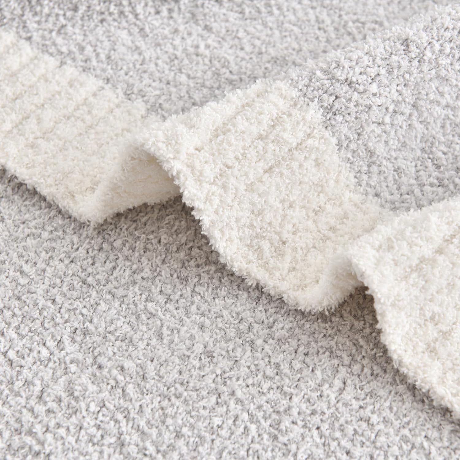 Throw Blanket for Couch, Reversible Super Soft Fluffy Knit Blankets, Lightweight Cozy Blankets with Fuzzy Plush for Sofa Bed (Grey, Throw 50""x 60"") - Image 4