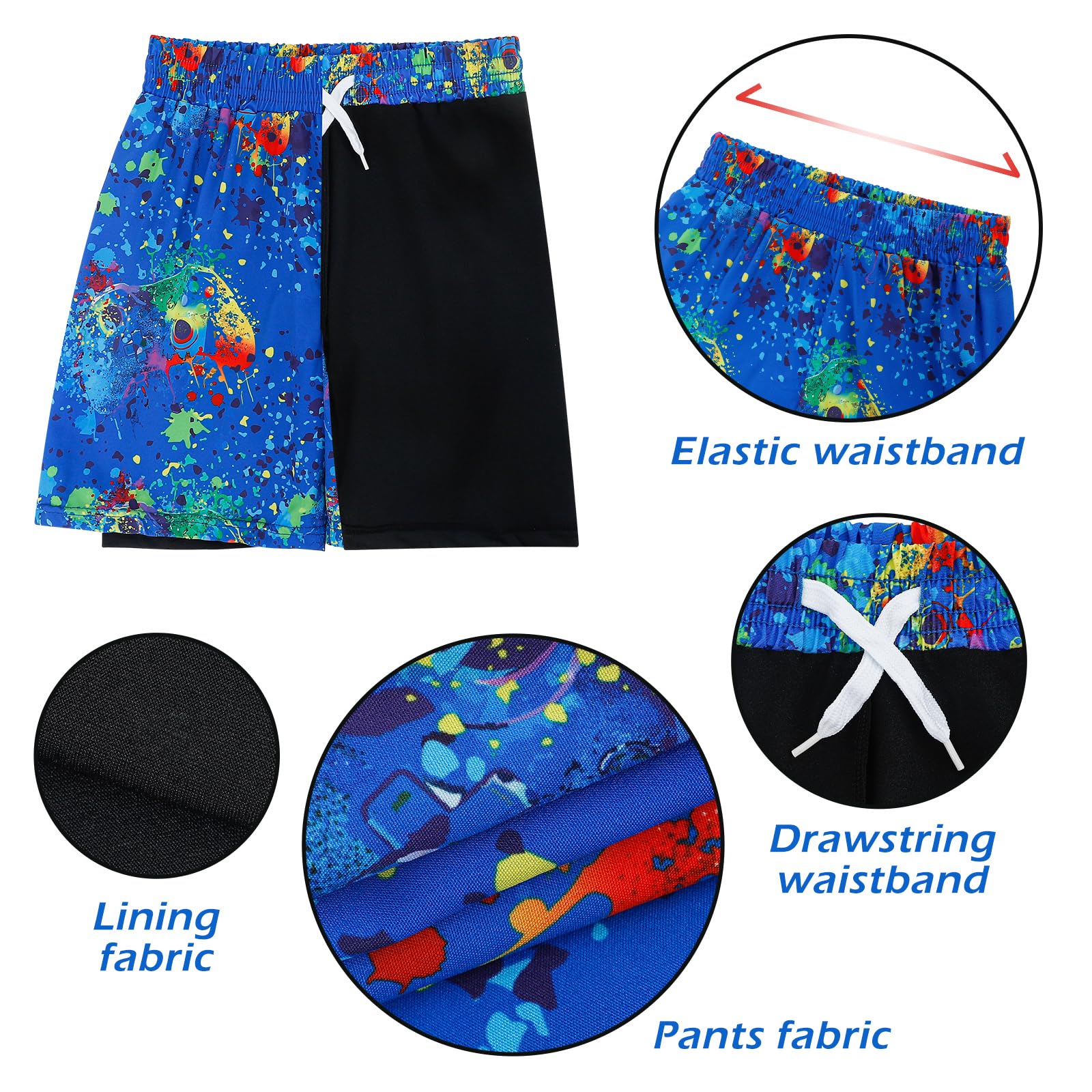 Maillot de Bain Enfant Garçons 2 Pieces Ensembles avec Rashguards Anti UV et Shorts de Plage à Séchage Rapide