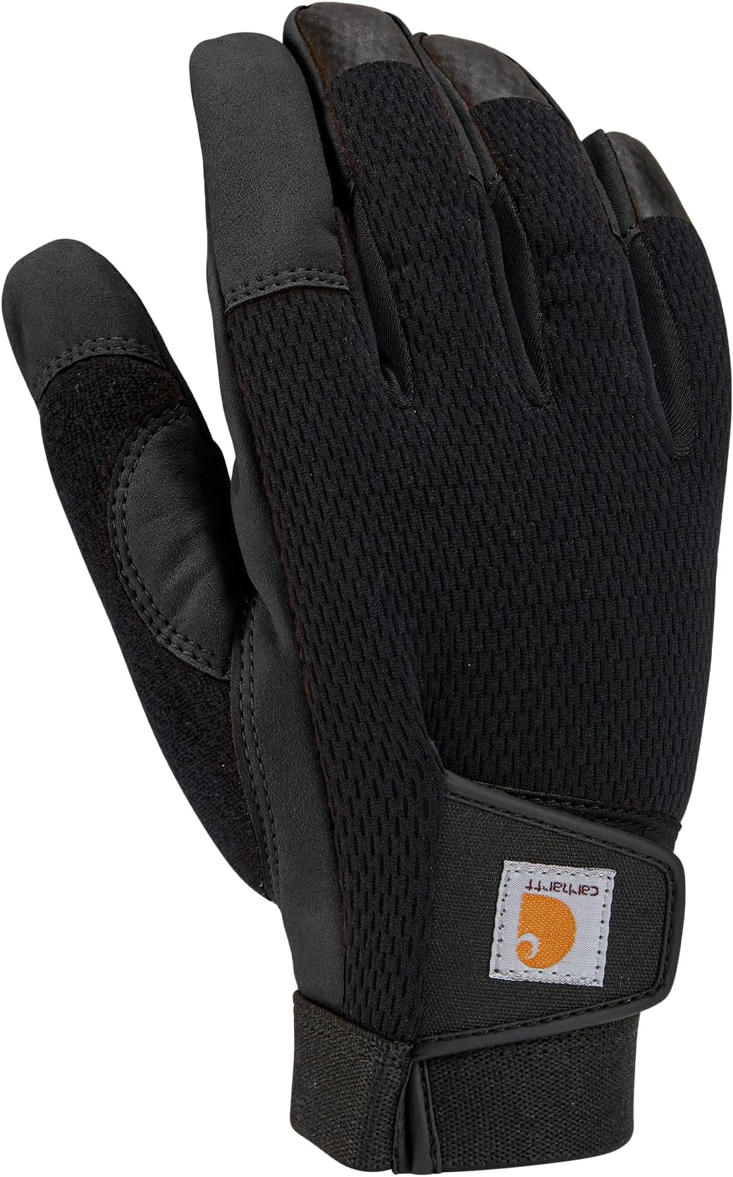 Carhartt Men's Synthetic Leather High Dexterity Touch Sensitive Secure Cuff Glove Cold Weather, Black, Large