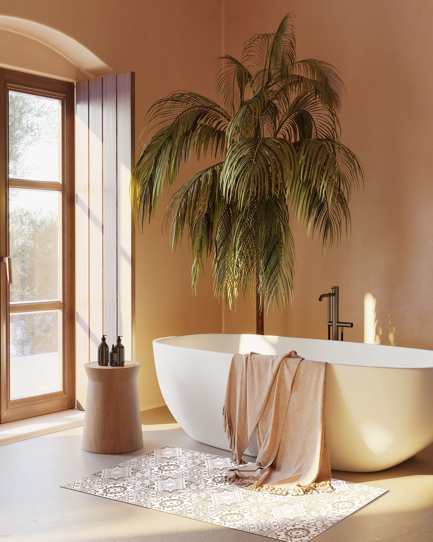 Panorama Tappeto Vinile - Modello Idraulico Granada Marrone 60x250 cm - Varie Dimensioni - Tappetino Lavabile per la Cucina - Passatoia PVC Antiscivolo