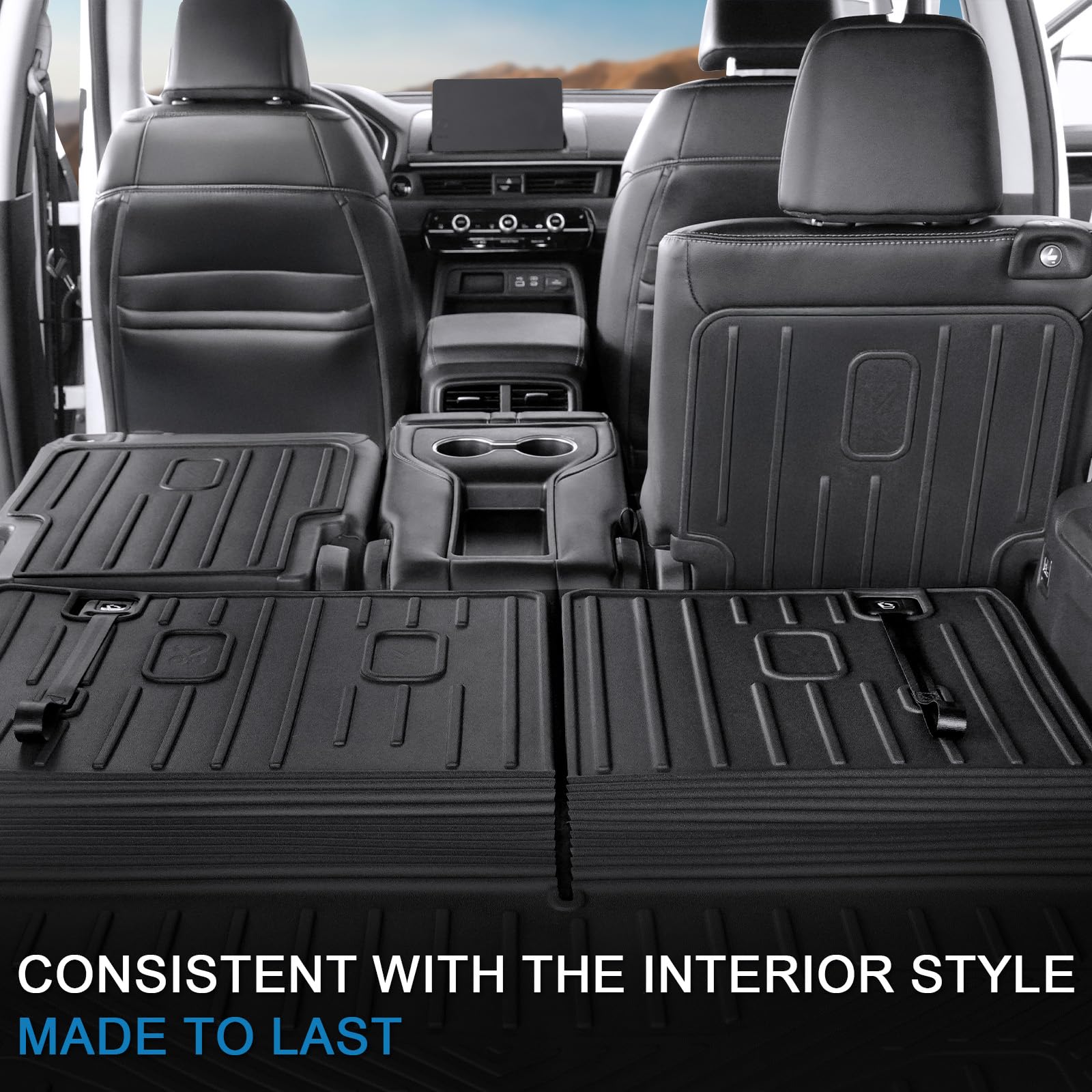 JOULARISE Backrest Mats for Honda Pilot 2025 2024 2023, All Weather TPE 2nd Row Seat Back Protector Kick Mat for Honda Pilot Accessories