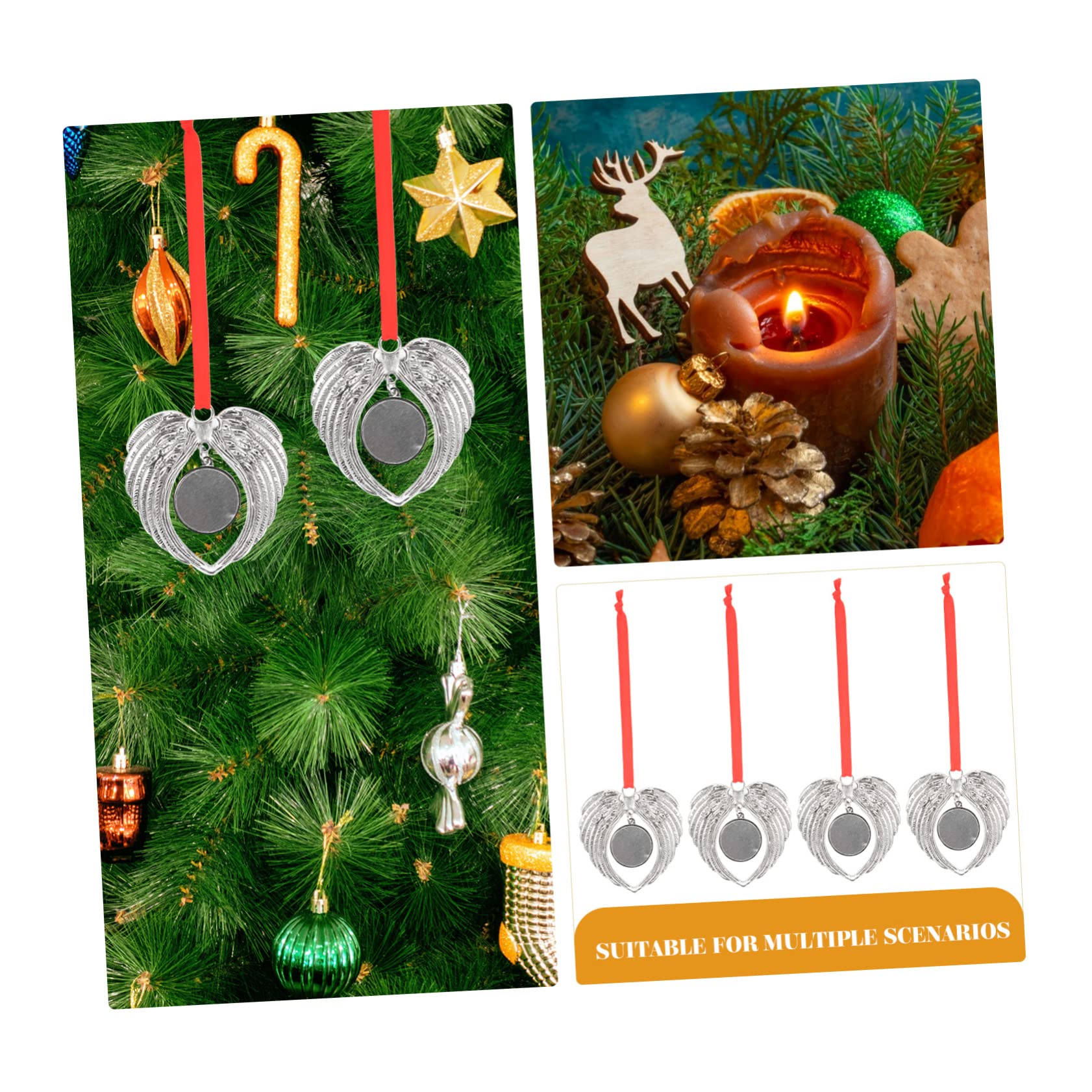 Alipis 12 Piezas De Alas De Ángel Colgante Sublimación Colgante Personalizado Mini Decoraciones Navideñas Colgantes De Navidad Adornos Navideños En Adornos Conmemorativos De