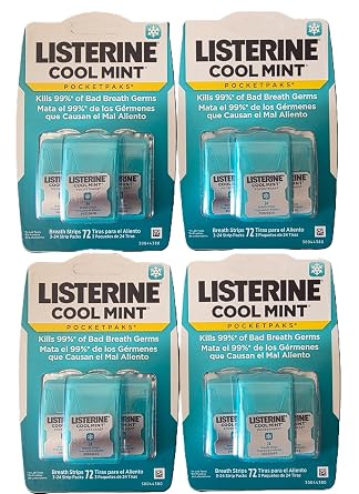 Listerine Cool Mint Pocketpak Breath Strip, Pack of 12