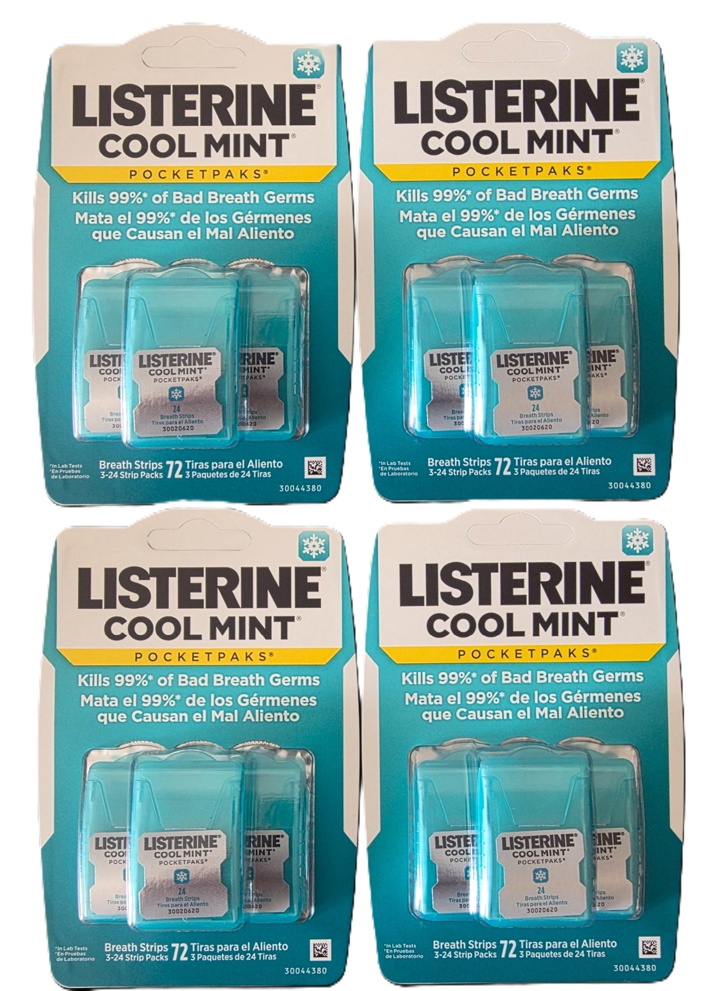 Listerine de bolsillo. Tiras para el aliento sabor menta fresca – pack de 12 unidades, cada unidad (caja) contiene 24 tiras (en total 288 unidades)
