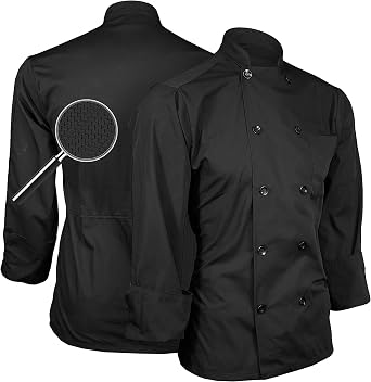 Poplin Long Sleeve Mesh Back Chef Coat