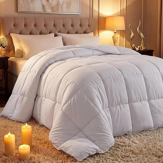 Utopia Bedding Comforter Duvet Insert - Quilted Comforter with Corner Tabs - Box Stitched Down Alternative Comforter (Twin, White)