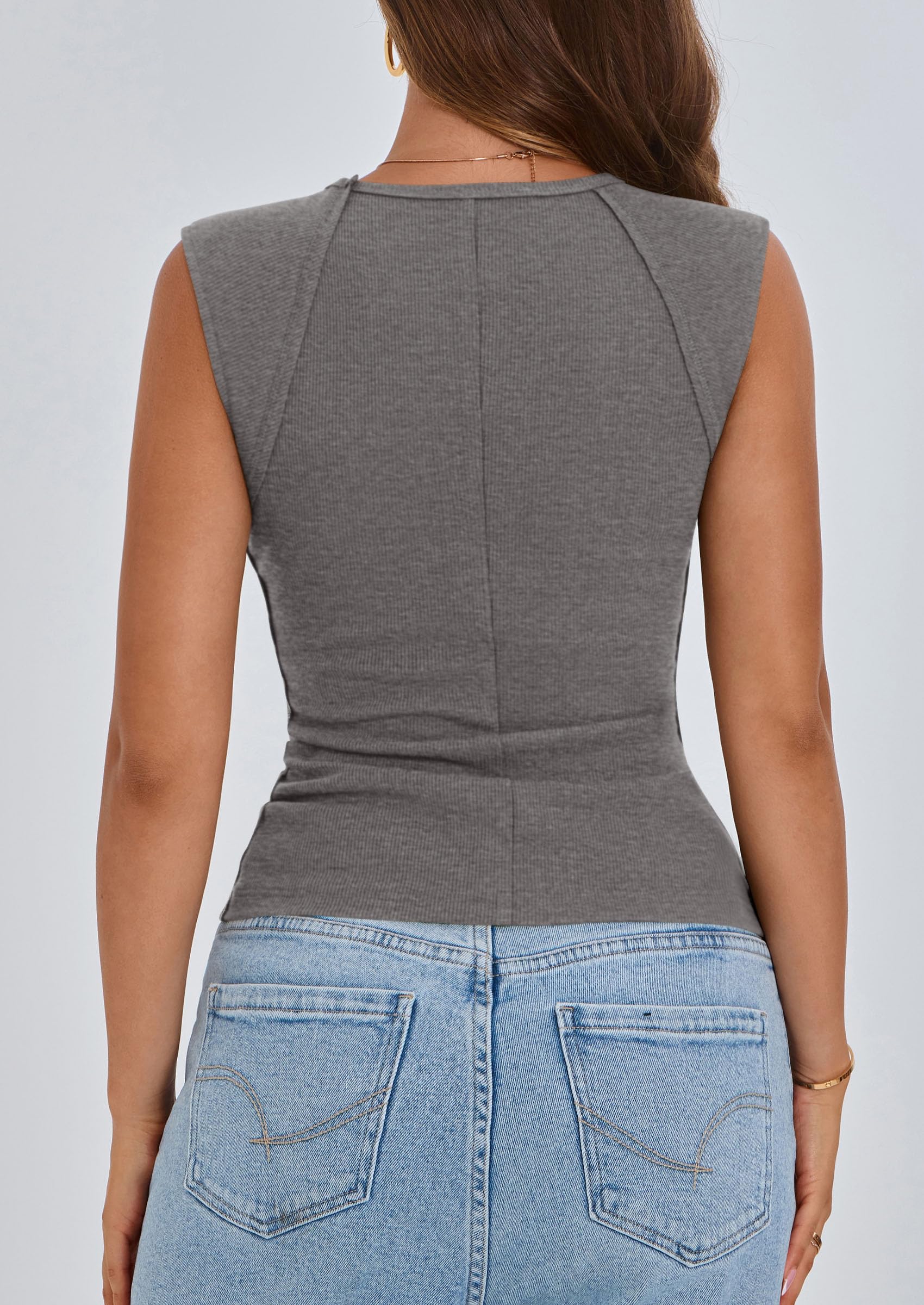 PRETTYGARDEN Women's Ribbed Tank Tops 2026 Summer Cap Sleeve Slim Fitted Knit Basic Casual Tee Shirts Trendy Fashion Clothes — view 178