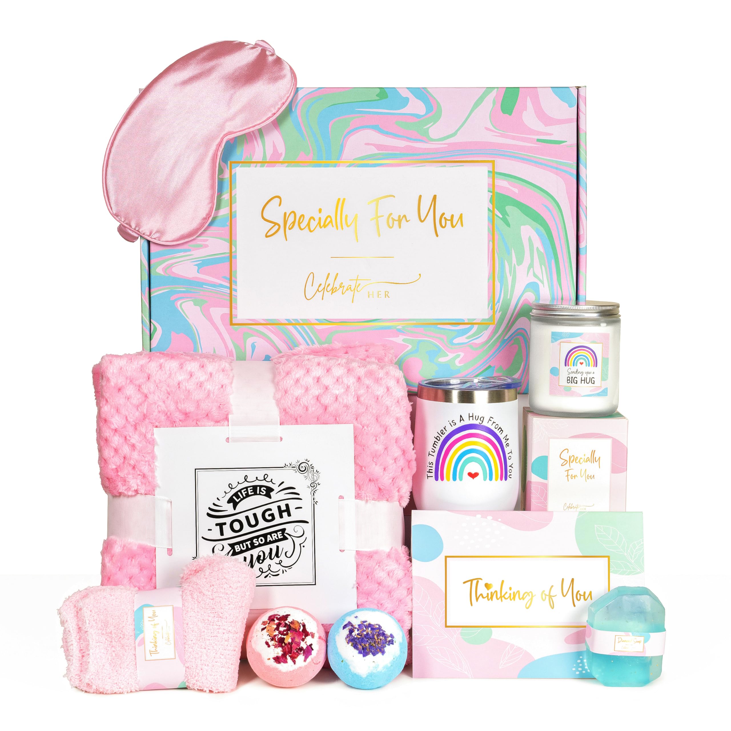 CelebrateHer Get Well Gifts for Women, Self Care Box, Care Package for Women and Girls, Get Well Gift Baskets for Women, Mom, Best Friend, Birthday Gifts for Women, Sympathy Get Well Soon Gifts