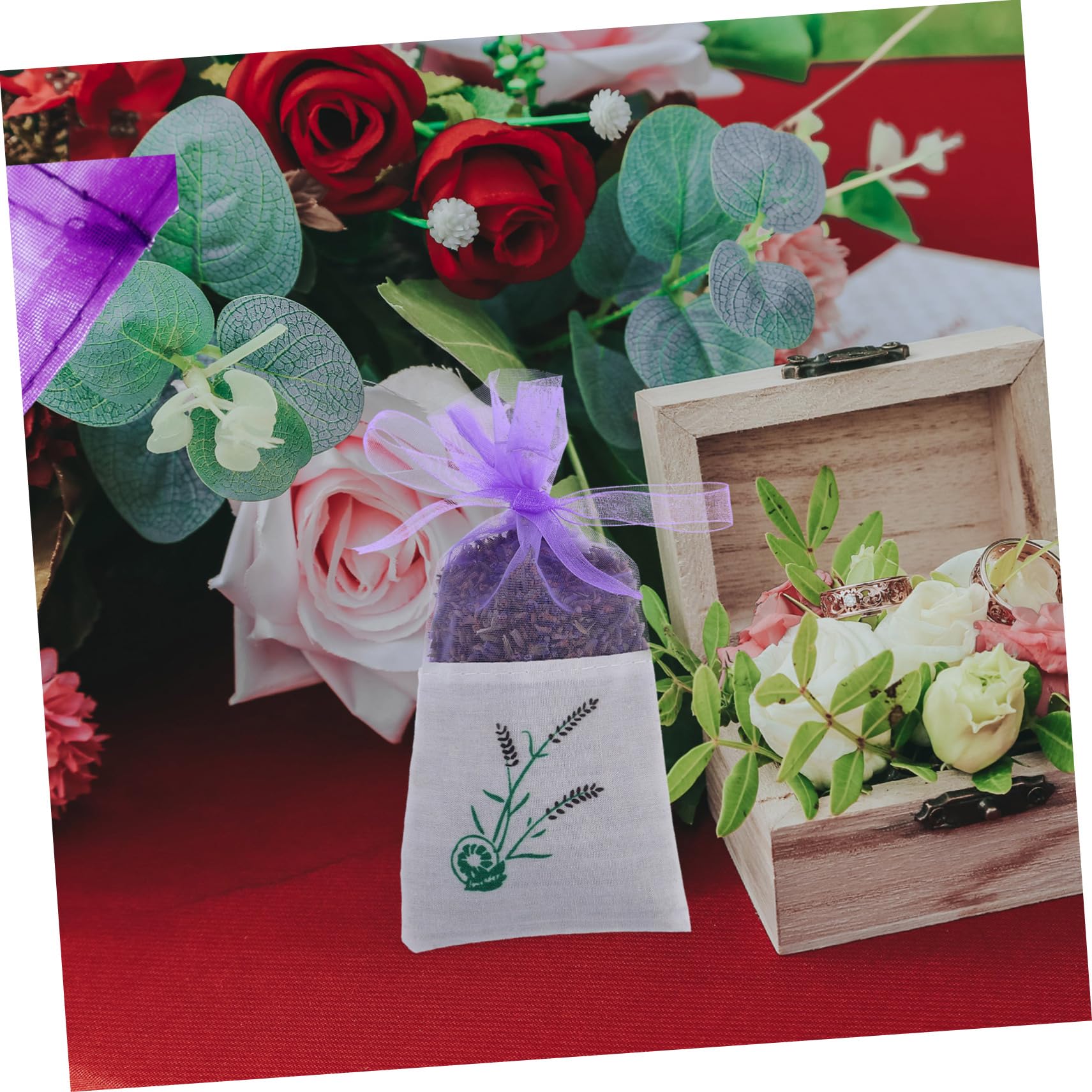 BESPORTBLE 20pezzi Sacchetti Di Lavanda in Organza e Cotone Sacchetti Profumati Per Guardaroba e Auto Regalo Coulisse Per Boccioli Di Lavanda e Caramelle