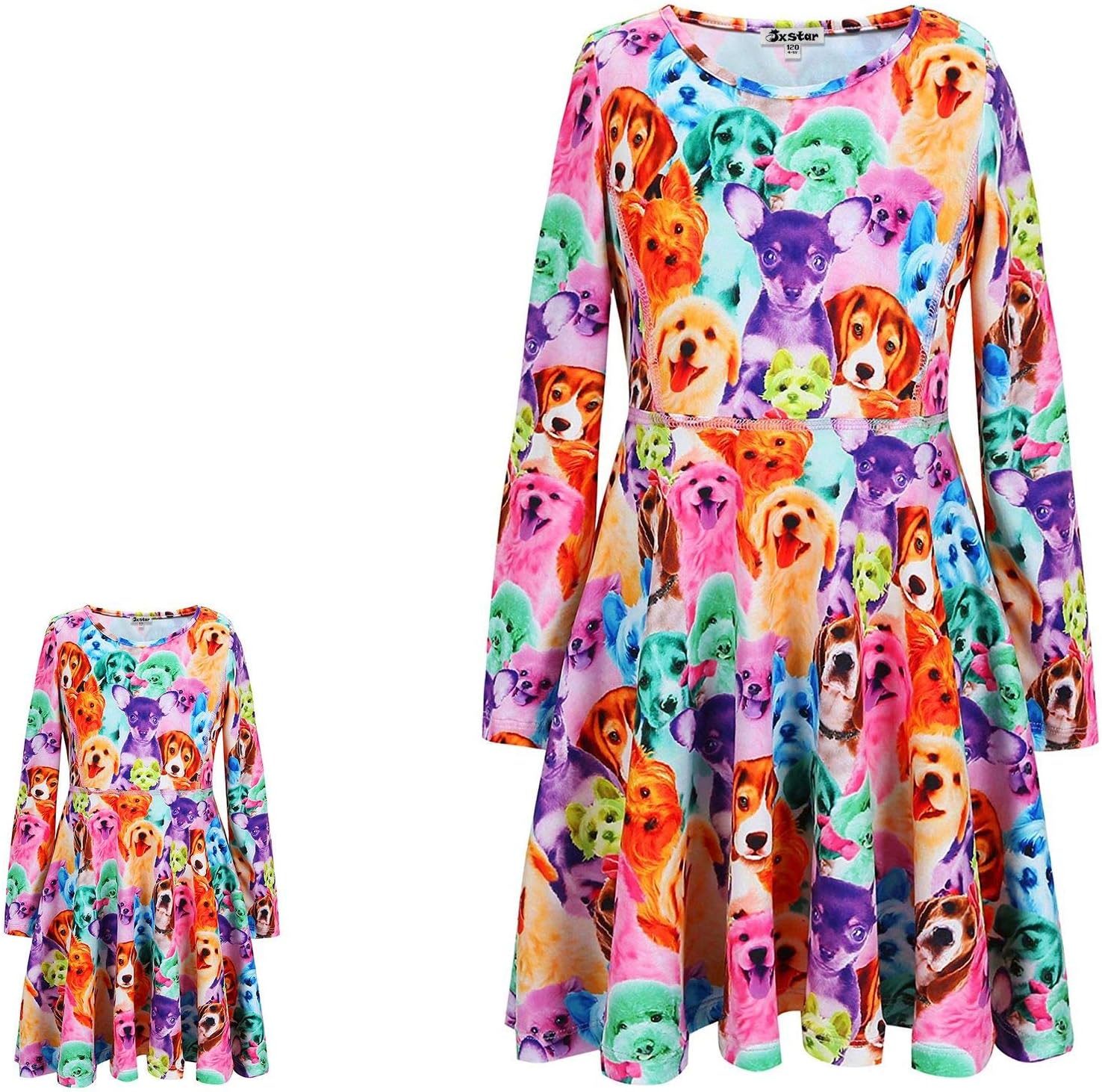 Jxstar Girls Unicorn Dress Mermaid Dresses Kids Twirl Swing Party Outfits