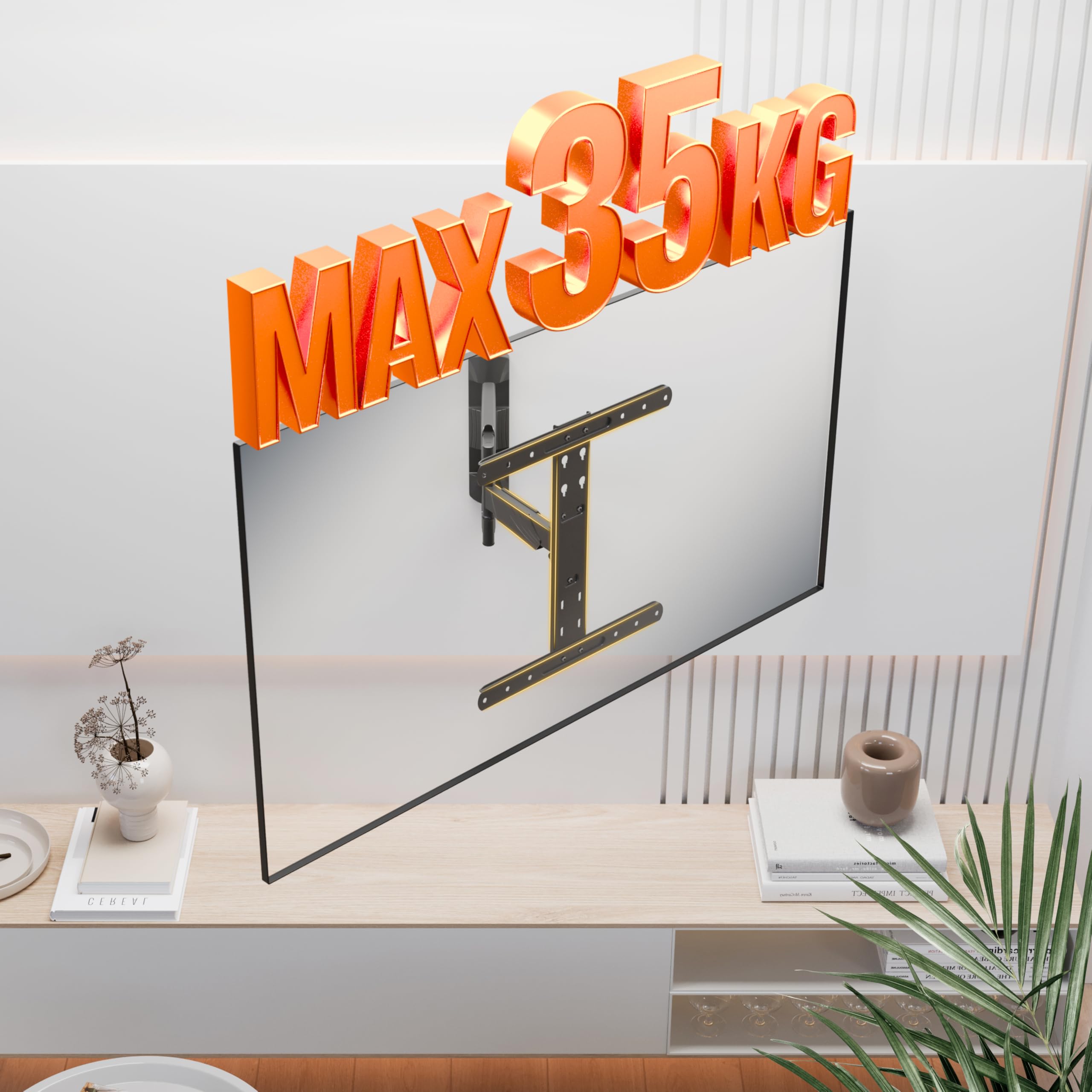 RICOO S5644 Supporto TV da soffitto Staffa TV 37-65 pollici per 37 40 55 65 pollici girevole inclinabile fino a 45 kg max VESA 400x400