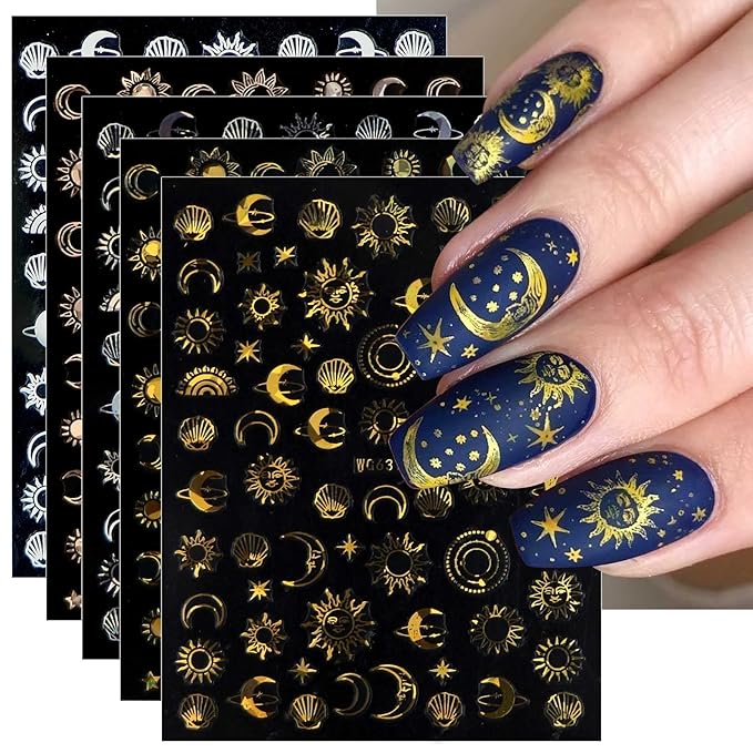 Moon Star Sun Nail Art