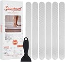 Secopad Original Anti-Slip Shower Stickers for Bathtub & Shower Floor, Strong Adhesive Safety Strips with Scraper Ideal for Families with Kids, Adults & Seniors, 12 PCS (Clear)