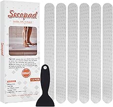 Original Anti-Slip Shower Stickers for Bathtub & Shower Floor, Strong Adhesive Safety Strips with Scraper Ideal for Families with Kids, Adults & Seniors, 12 PCS (Clear)