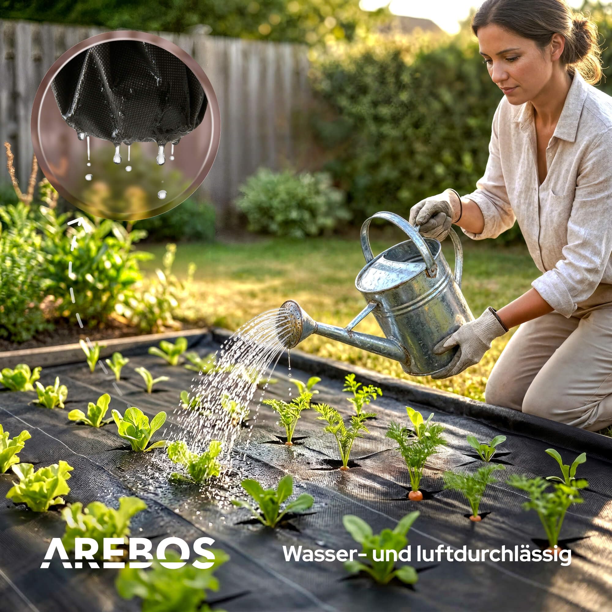 Arebos Unkrautvlies Wasserdurchlässig 150 g/m² | Unkrautfolie & Gartenvlies gegen Unkraut | Unkrautflies Reißfest & UV-stabilisiert | Bodenvlies für Beete, Wege & Kies (1 x 50 m)