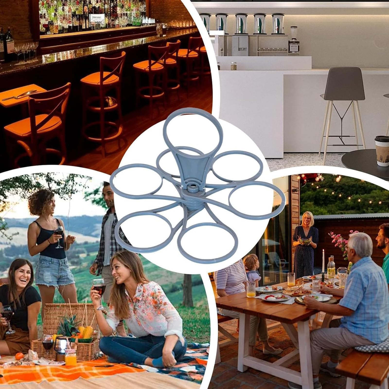 Ziyonix Getränketräger 2er Set - Faltbarer Becherhalter Für 6 Tassen