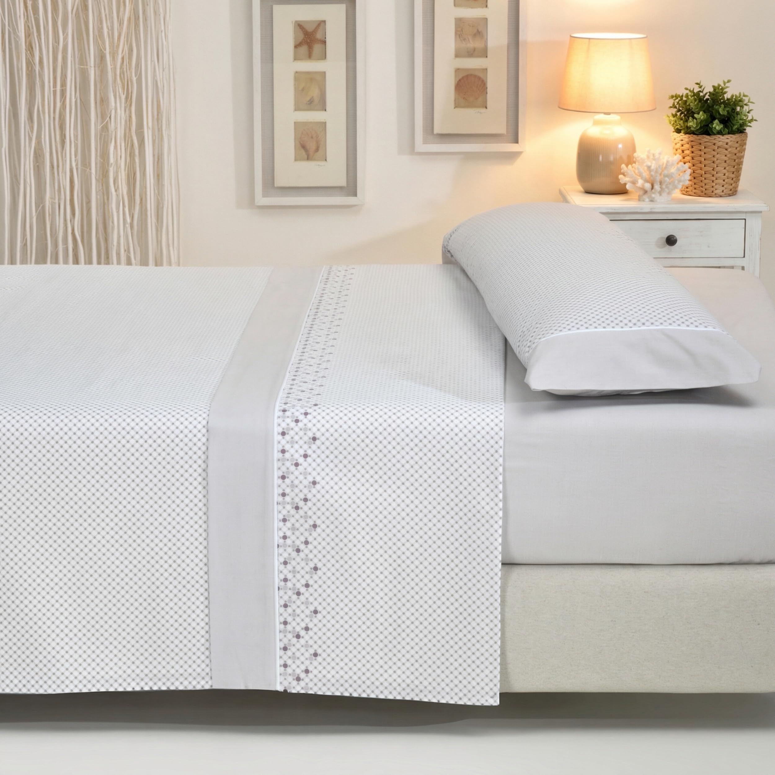 Sábanas 90x190 - Juego de Sábanas 3 Piezas - Algodón y Poliéster - Sábana Bajera Ajustable hasta 30 cm, Encimera y Funda Almohada - Ropa de Cama Estampada Suave y Transpirable (Lira Verde) — view 9