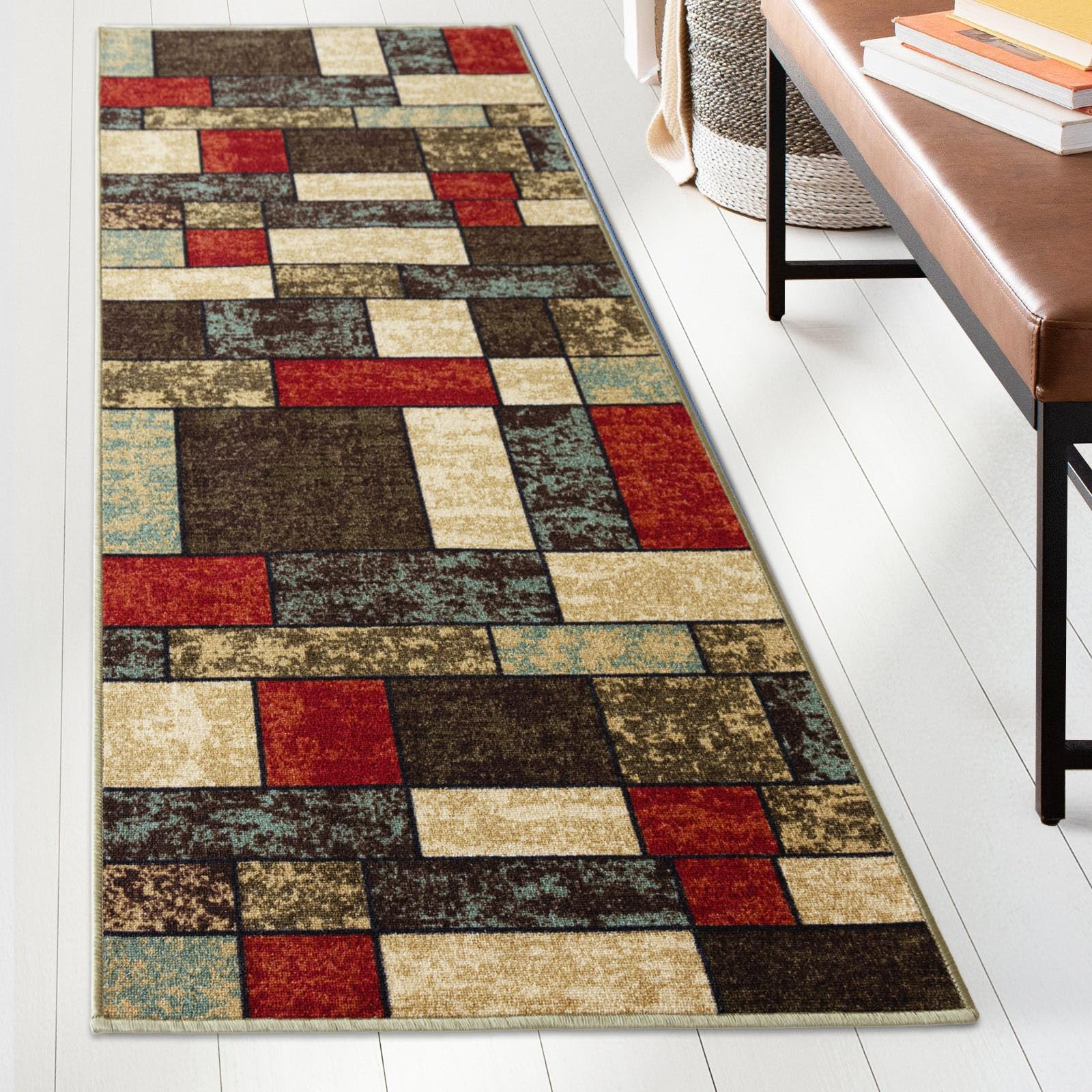Casa Pura Teppichläufer mit Muster - Maßgefertigter Teppich Läufer Mannheim Patch (80 x 250 cm)