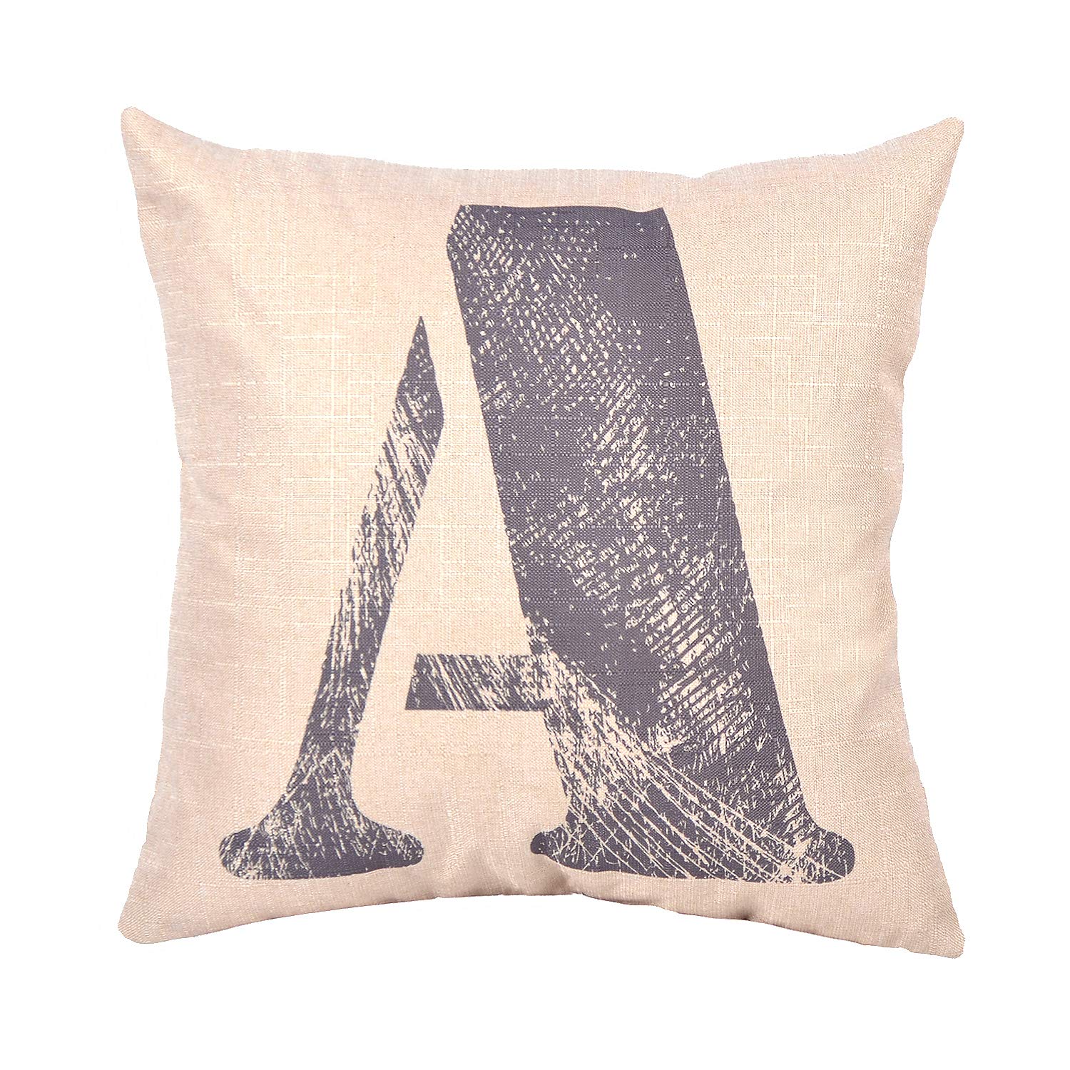 EvZ Pillow Covers Letter Decorative Throw Pillow Case Home Decor Design Gift Square, 18 X 18 inch, Graffiti Paint, A