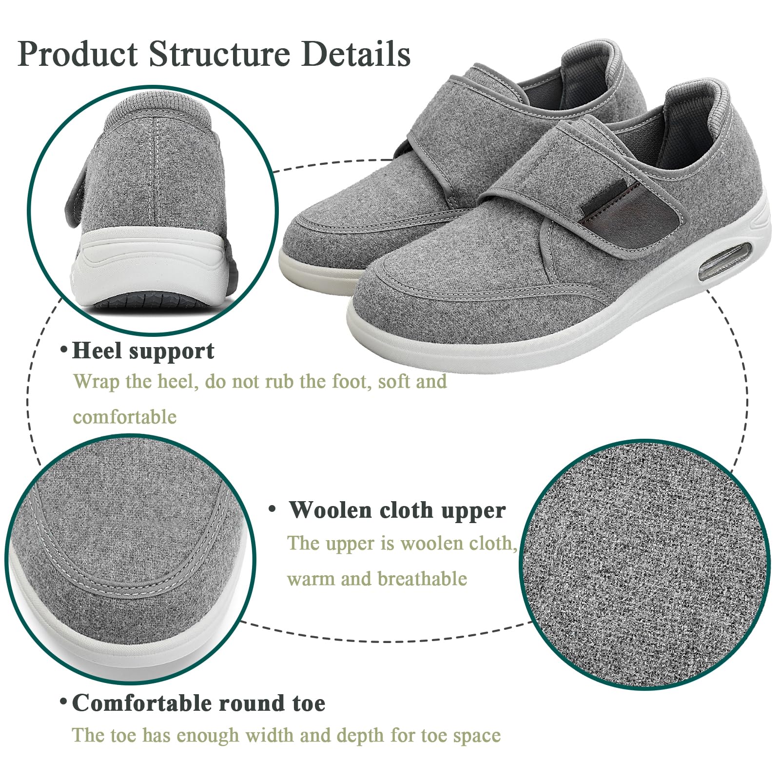 Zapatos con Regulable para Caminar Mujer Hombres, Antideslizantes