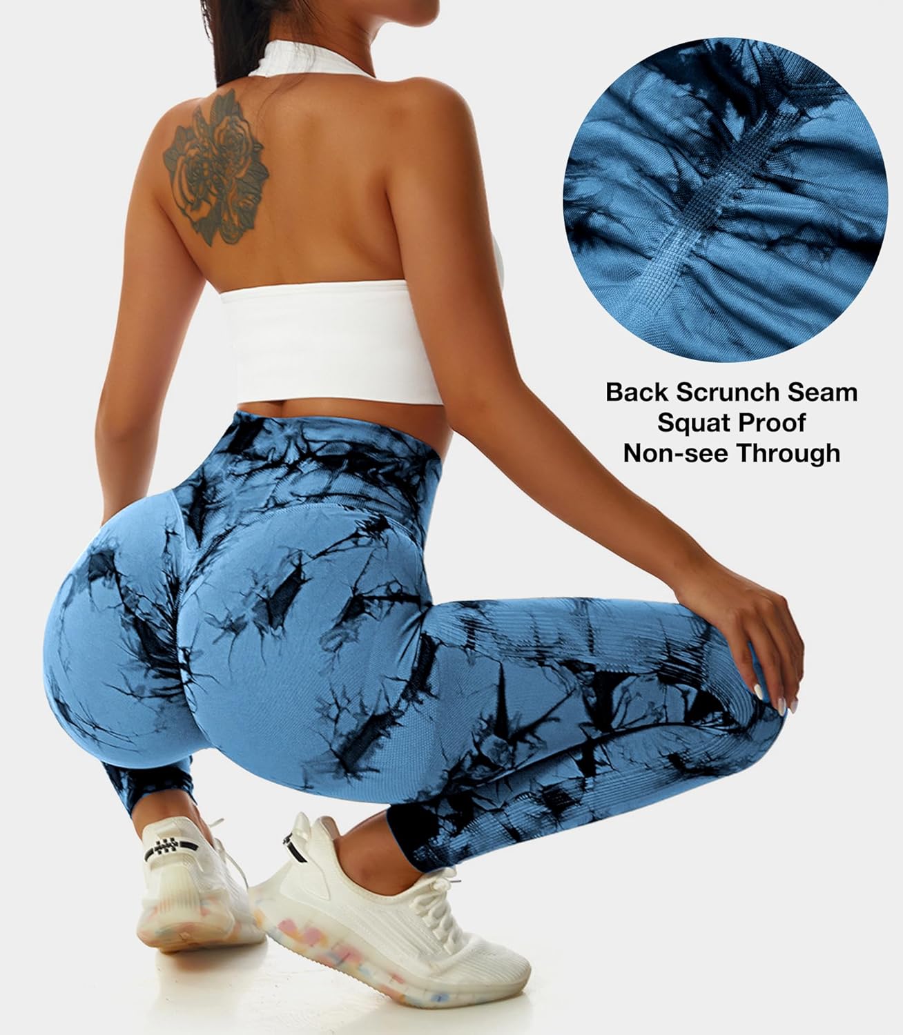 JGS1996 Tie Dye Leggings for Women Tummy Control High Waisted Scrunch Butt Lifting Seamless Workout Yoga Pants - Image 2