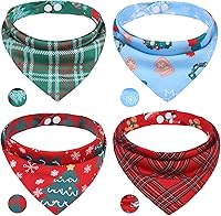 Vista 14 de PAWCHIE Pañuelos para Perros Pequeños Estilos Reversibles Bufanda Triangular para Mascotas Baberos - Ajustable con Dos Broches de Presión - Conjunto