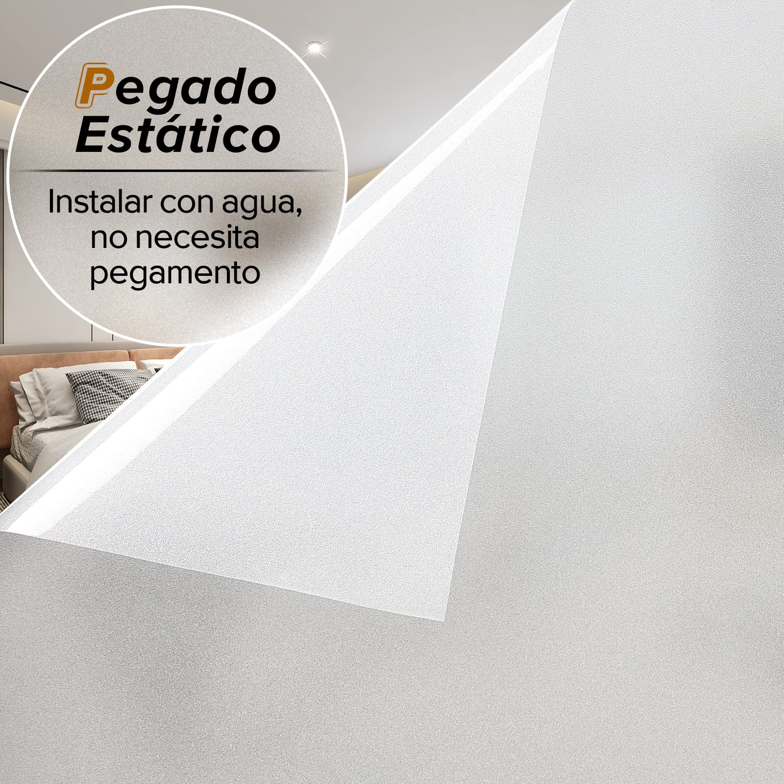 rabbitgoo Vinilos para Ventanas Privacidad, Vinilos para Cristales Opaco, 44.5x200cm, Lamina Vinilo Ventana Estático Anti UV, Vinilo Autoadhesivo Decorativo para Puertas Cristal Bano Cocina, Mate