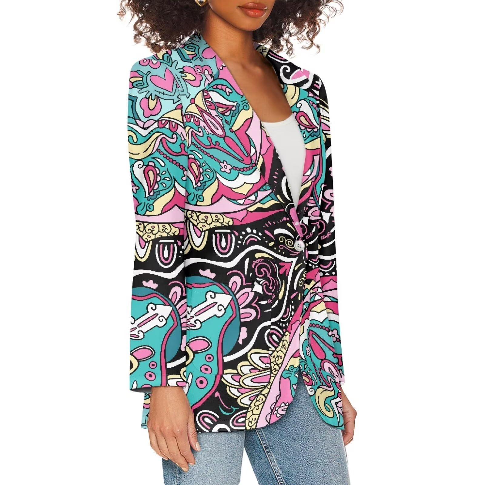 TODIYADDU Blazer Jackets for Women Casual Long Sleeve Lapel Collar Elegant Work Office Jacket Open Front Cardigan Outwear