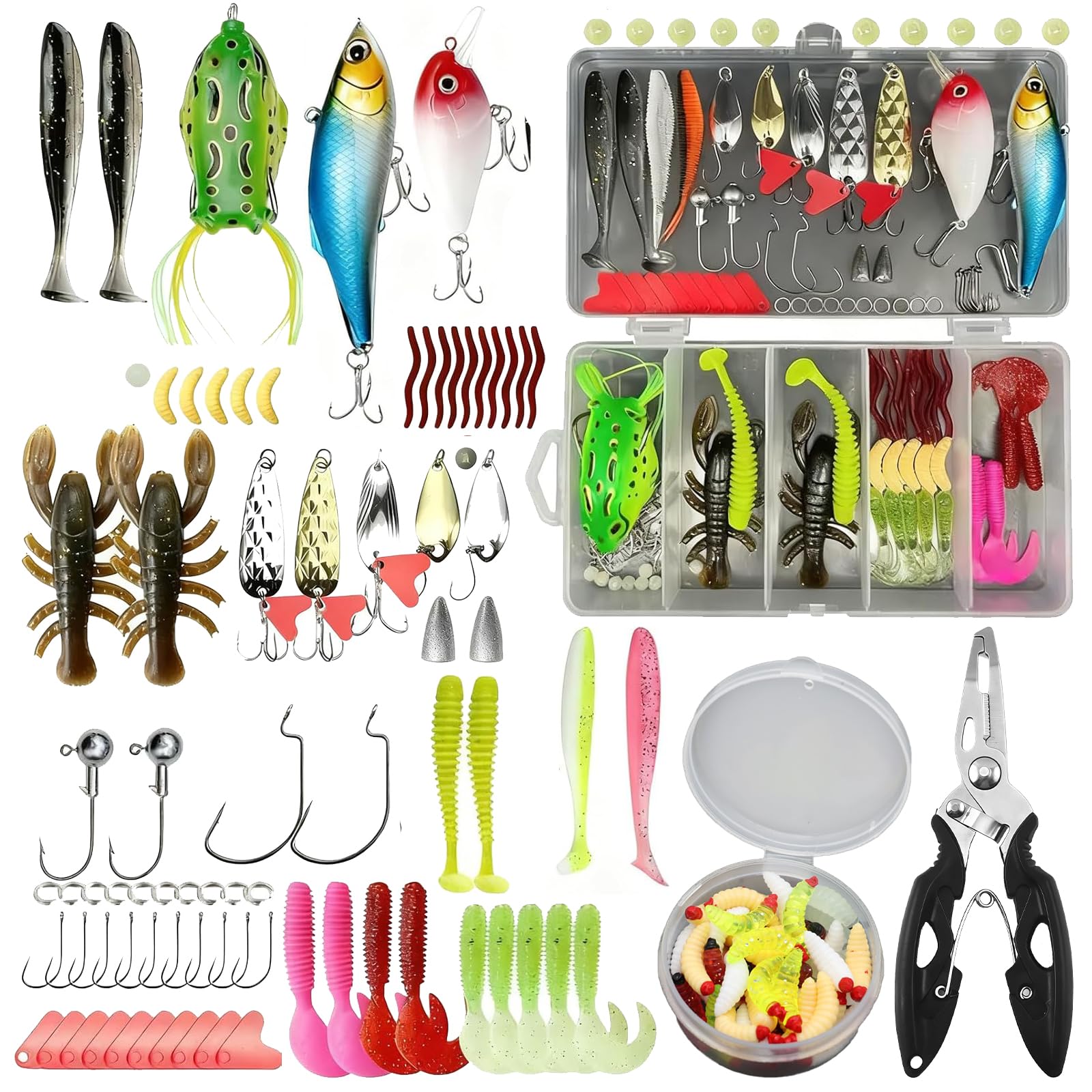 kit 158 pièces leurres pêche mer durs